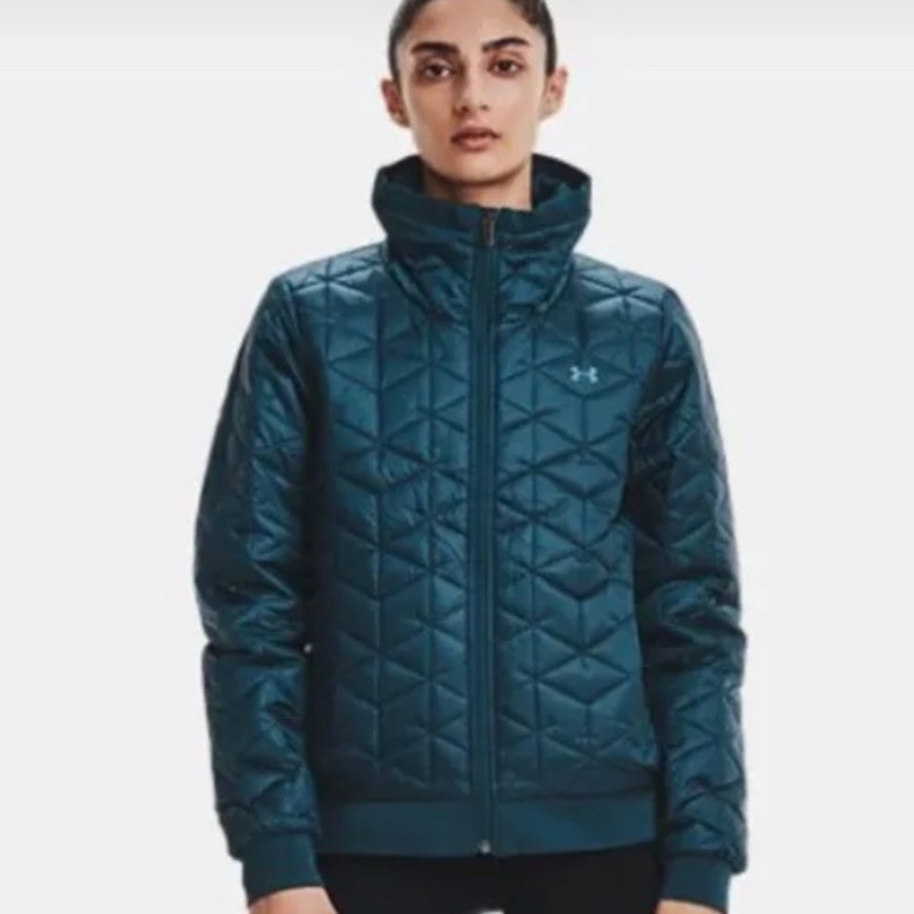 NWT $180.00 Under Armour Womens Coldgear Reactor Performance Jacket Blue LARGE